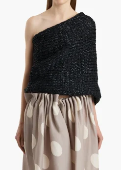 Khaite Shirts & Tops-Addison Shawl in Black