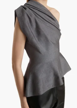 Khaite Shirts & Tops-Aimee Top in Gunmetal