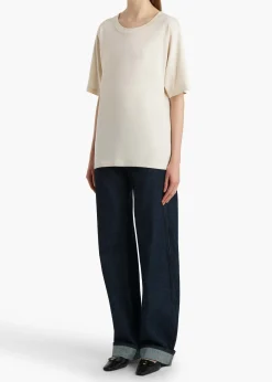 Khaite T-Shirts & Tanks-Allen Top in Cream