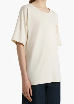 Khaite T-Shirts & Tanks-Allen Top in Cream
