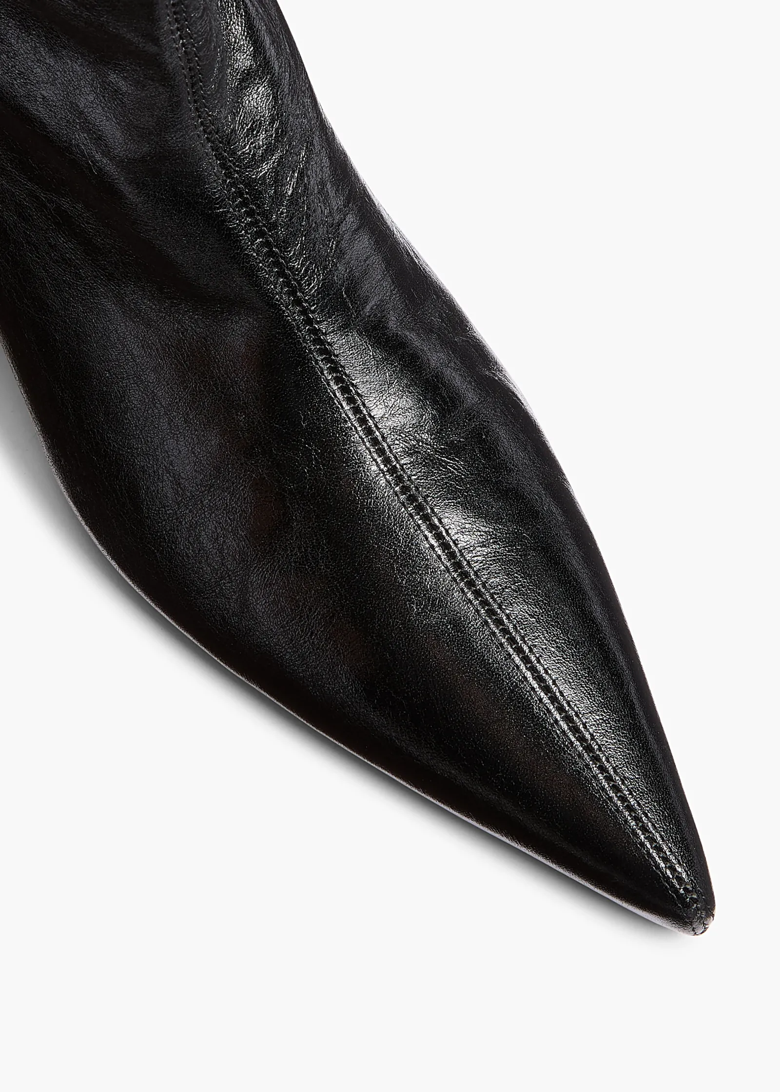 Khaite Boots-Andee Knee-High Boot in Black Glazed Leather
