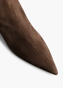 Khaite Boots-Andee Knee-High Boot in Ebano Suede