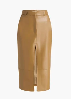 Khaite Leather|Skirts & Shorts-Anden Skirt in Golden Ochre Leather