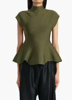 Khaite Shirts & Tops-Andra Top in Olive