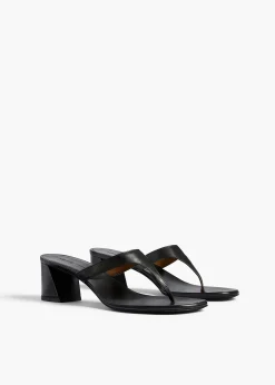 Khaite Sandals-Archer Sandal in Black Leather