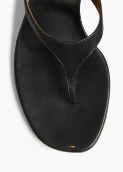 Khaite Sandals-Archer Sandal in Black Leather