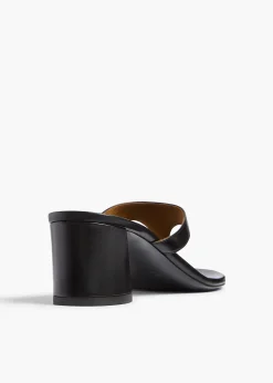 Khaite Sandals-Archer Sandal in Black Leather