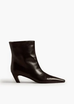 Khaite Boots-Arizona Boot in Black Leather