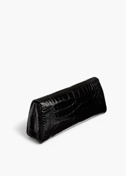 Khaite Evening-Audrey Clutch in Black Alligator