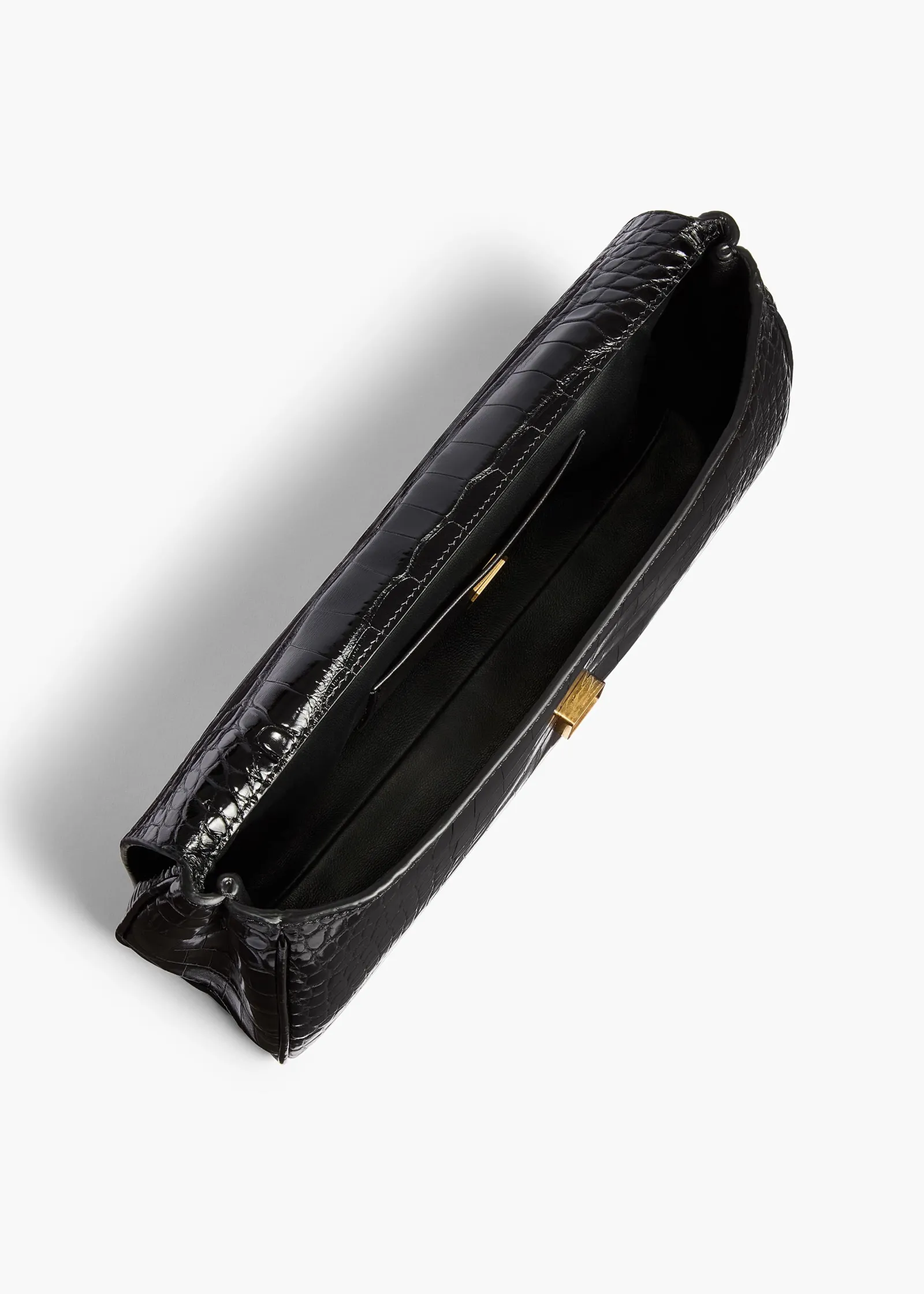 Khaite Evening-Audrey Clutch in Black Alligator