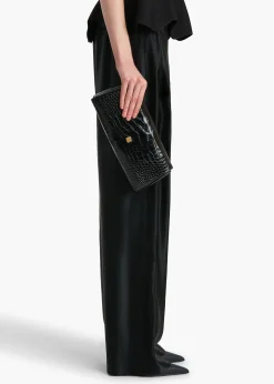 Khaite Evening-Audrey Clutch in Black Alligator