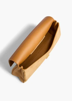 Khaite Evening-Audrey Clutch in Goldenrod Suede