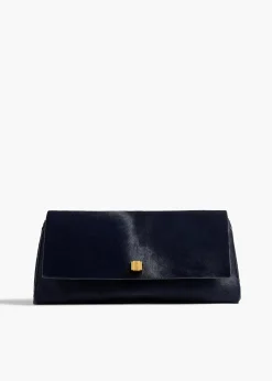Khaite Evening-Audrey Clutch in Midnight Haircalf