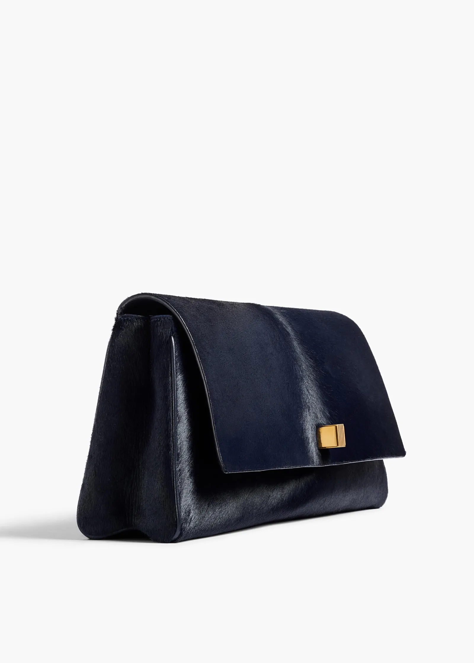Khaite Evening-Audrey Clutch in Midnight Haircalf