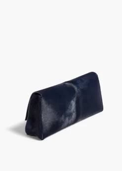 Khaite Evening-Audrey Clutch in Midnight Haircalf
