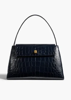 Khaite Top Handle-Audrey Top Handle Bag in Midnight Alligator