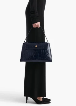 Khaite Top Handle-Audrey Top Handle Bag in Midnight Alligator