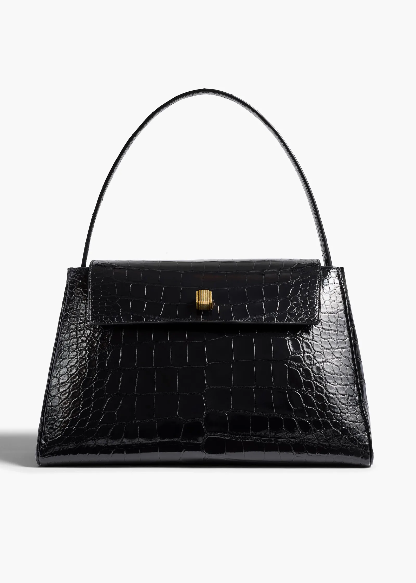 Khaite Top Handle-Audrey Top Handle Bag in Black Alligator