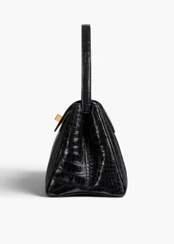 Khaite Top Handle-Audrey Top Handle Bag in Black Alligator