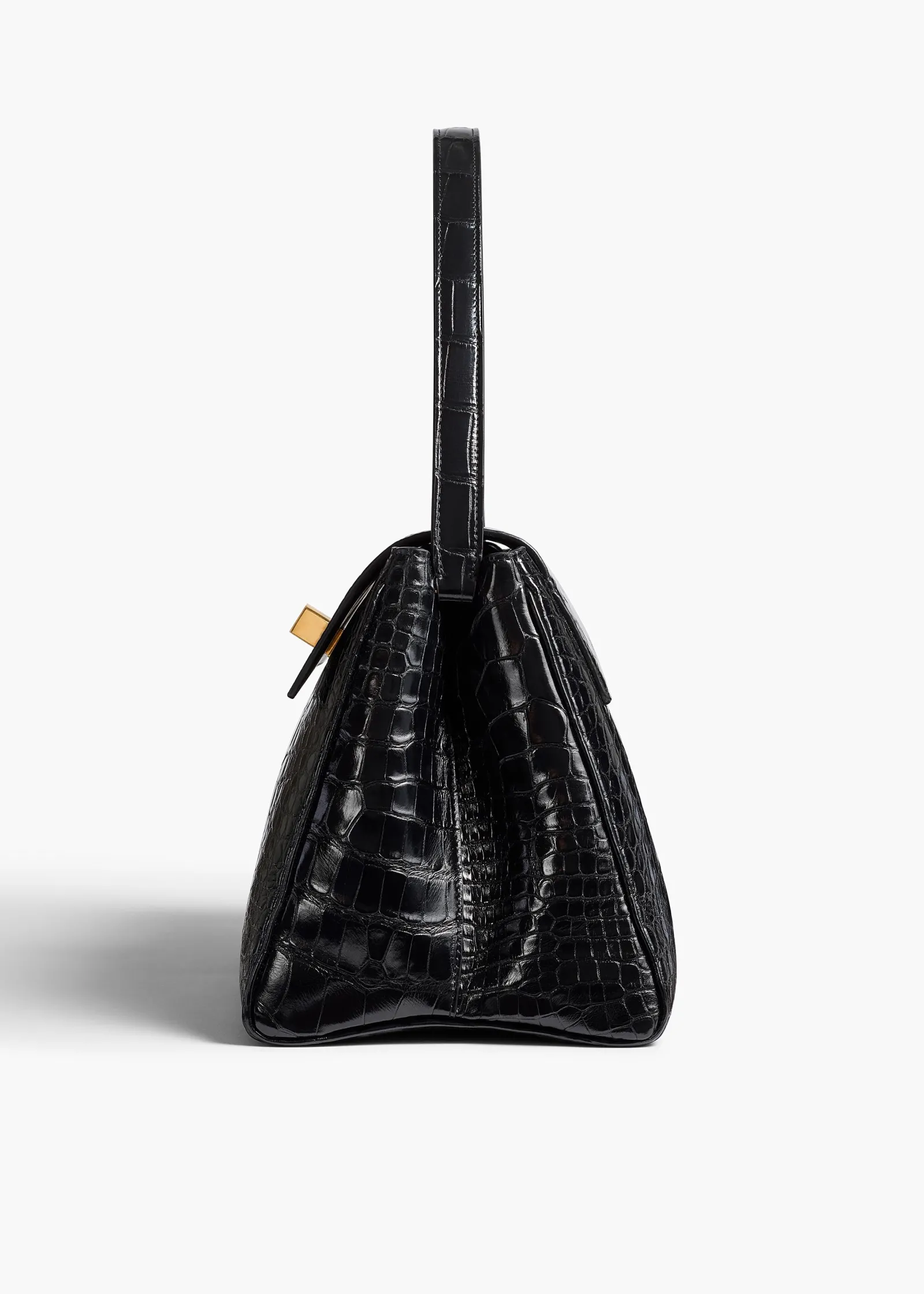 Khaite Top Handle-Audrey Top Handle Bag in Black Alligator