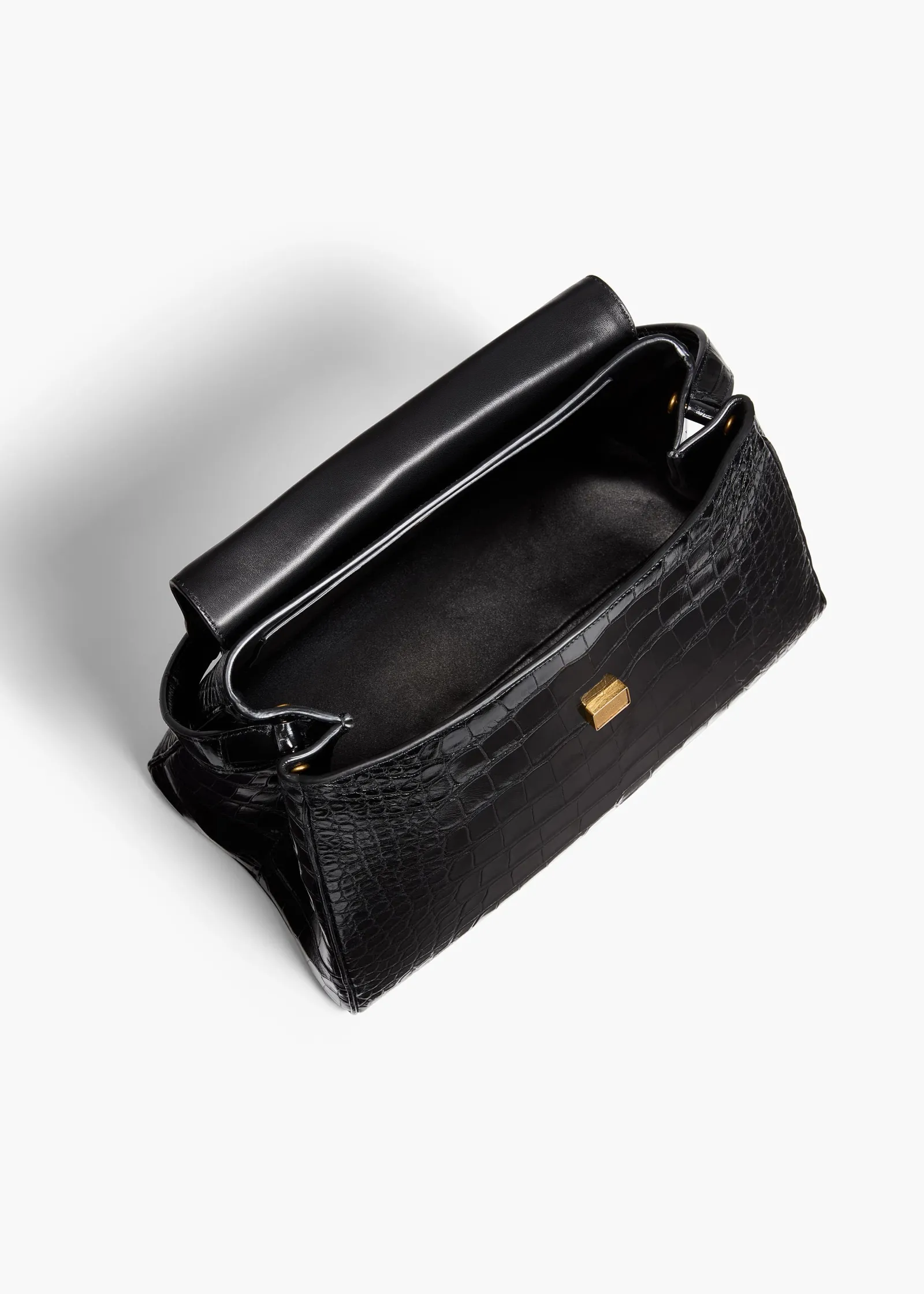 Khaite Top Handle-Audrey Top Handle Bag in Black Alligator