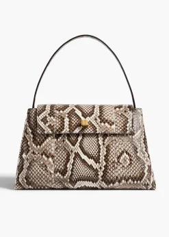 Khaite Top Handle-Audrey Top Handle Bag in Natural Python