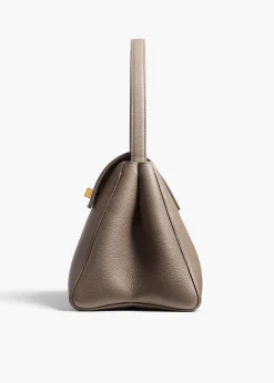 Khaite Top Handle-Audrey Top Handle Bag in Elephant Pebbled Leather