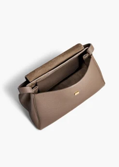 Khaite Top Handle-Audrey Top Handle Bag in Elephant Pebbled Leather