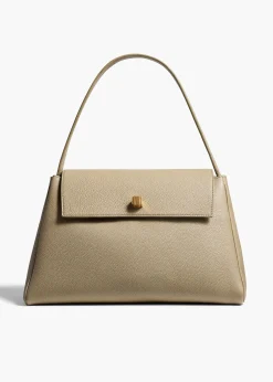 Khaite Top Handle-Audrey Top Handle Bag in Sage Pebbled Leather