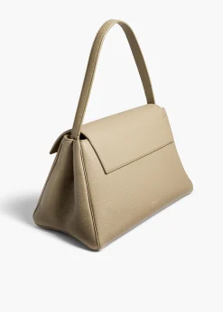Khaite Top Handle-Audrey Top Handle Bag in Sage Pebbled Leather