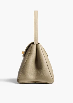 Khaite Top Handle-Audrey Top Handle Bag in Sage Pebbled Leather