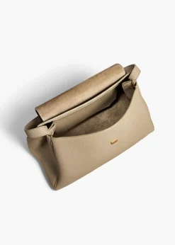 Khaite Top Handle-Audrey Top Handle Bag in Sage Pebbled Leather