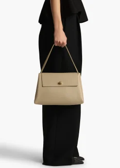 Khaite Top Handle-Audrey Top Handle Bag in Sage Pebbled Leather