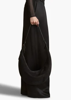 Khaite Crossbody Bags-Augustina Hobo in Black Suede