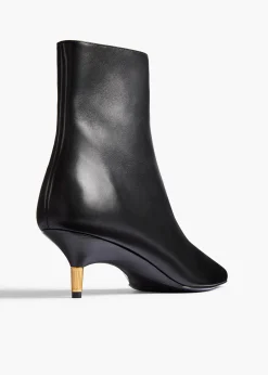 Khaite Boots-Bella Ankle Boot in Black Leather
