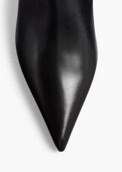 Khaite Boots-Bella Ankle Boot in Black Leather