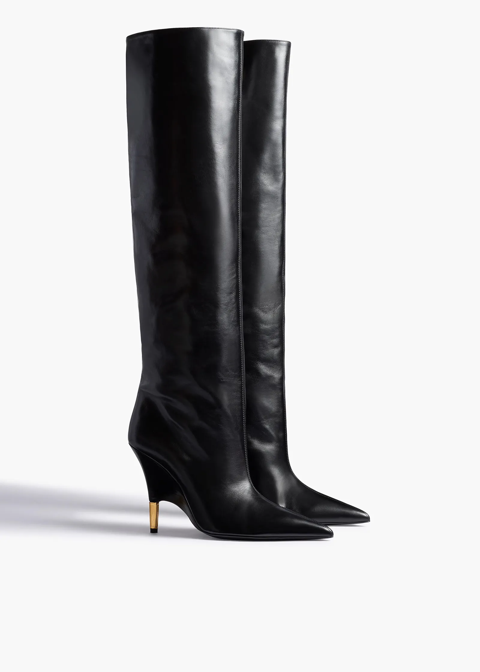 Khaite Boots-Bella Knee-High Boot in Black Leather
