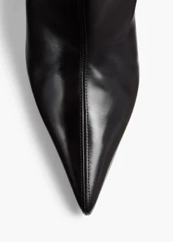 Khaite Boots-Bella Knee-High Boot in Black Leather