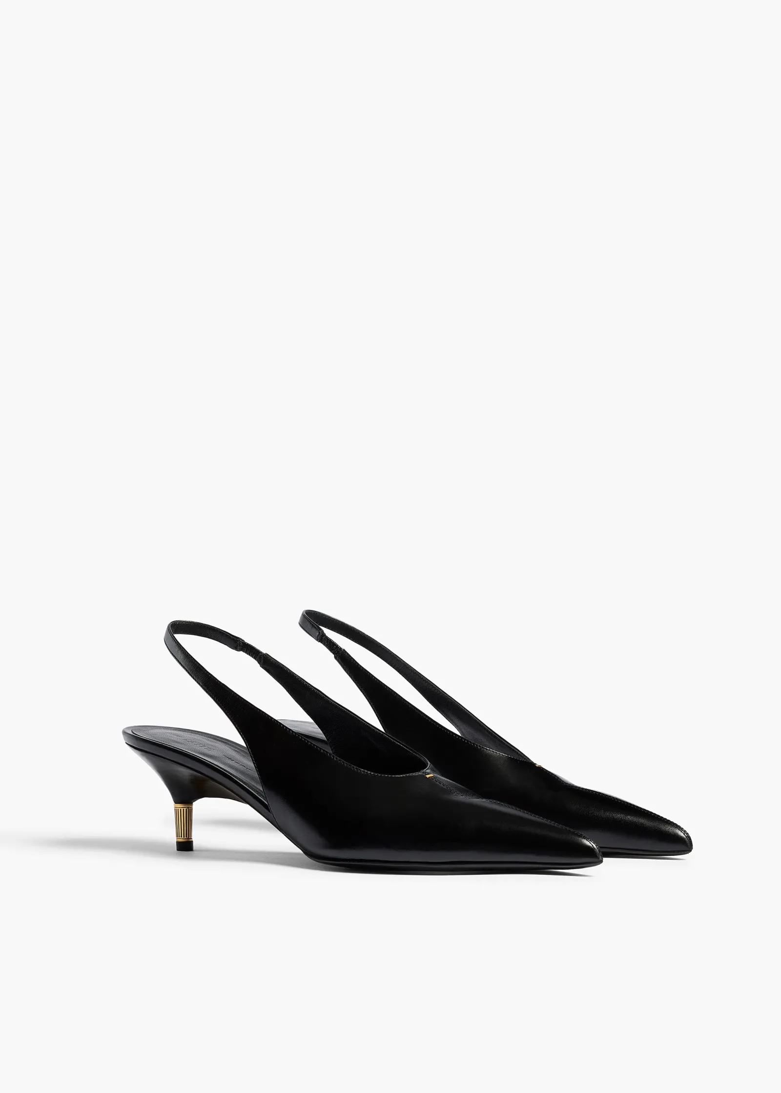 Khaite Pumps-Bella Low Pump in Black Glazed Leather