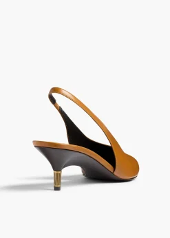Khaite Pumps-Bella Low Pump in Cuoio Glazed Leather