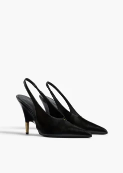 Khaite Pumps-Bella Pump in Black Glazed Leather