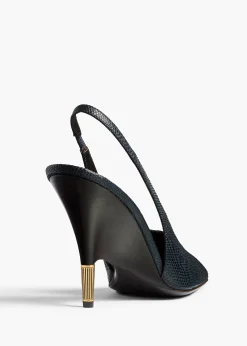 Khaite Pumps-Bella Pump in Midnight Lizard
