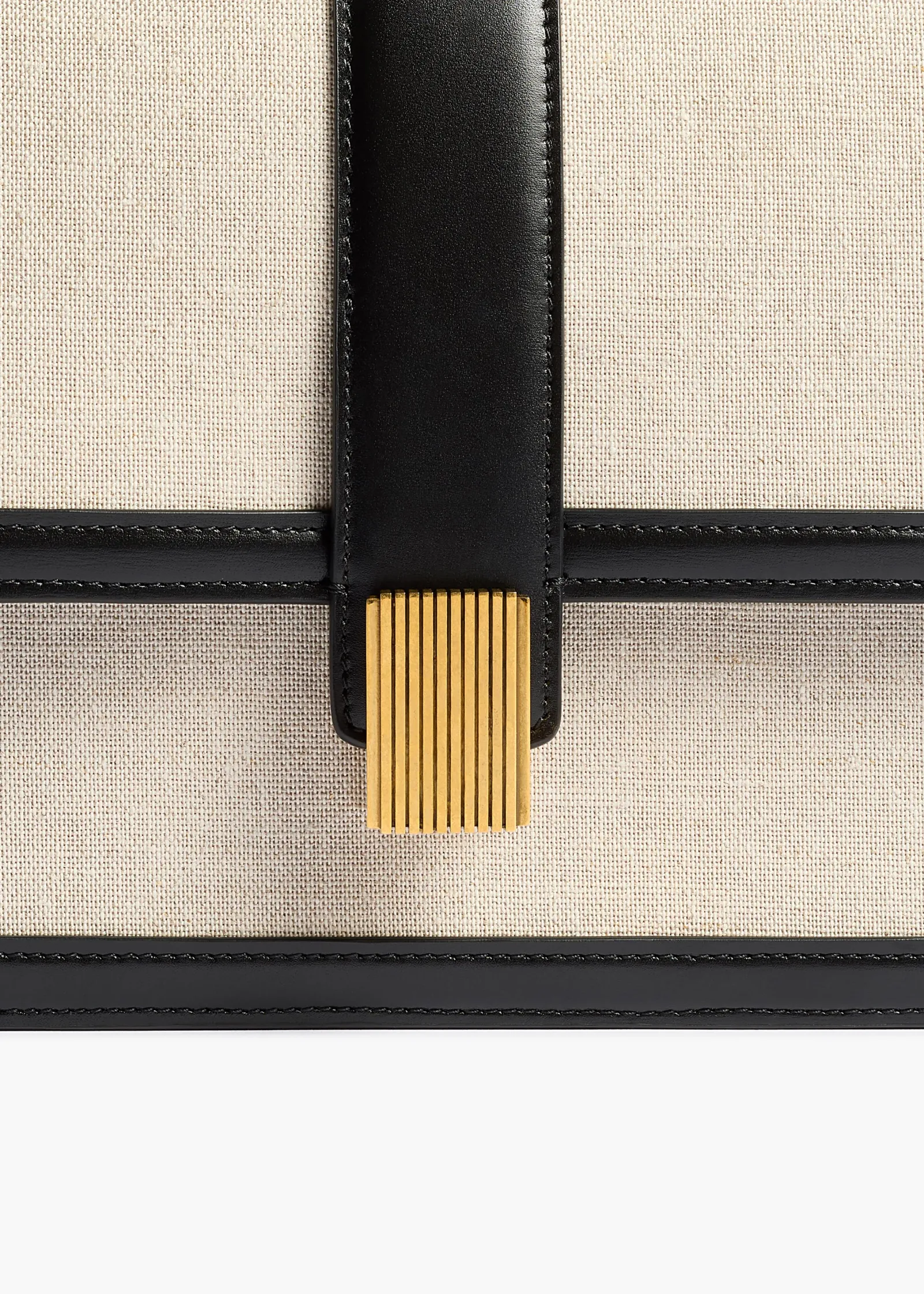 Khaite Crossbody Bags-Blake Crossbody Bag in Black Leather with Natural Canvas