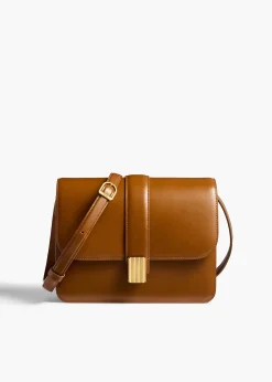 Khaite Crossbody Bags-Blake Crossbody Bag in Dark Honey Leather