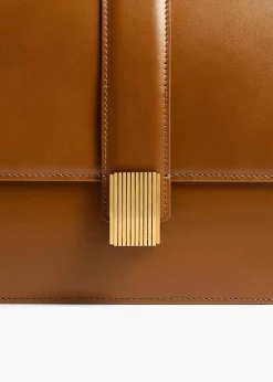 Khaite Crossbody Bags-Blake Crossbody Bag in Dark Honey Leather