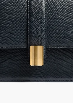 Khaite Crossbody Bags-Blake Crossbody Bag in Midnight Lizard