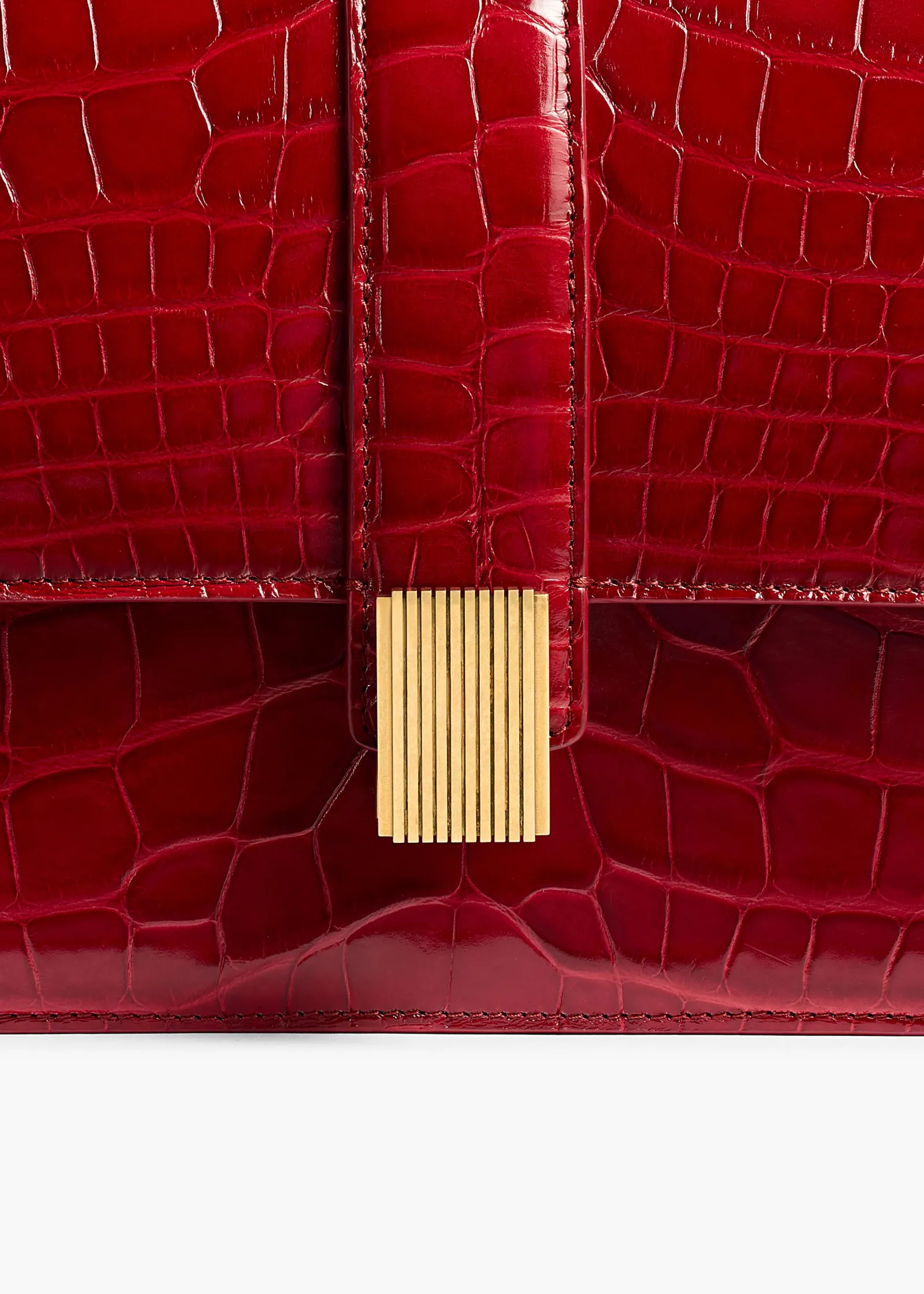 Khaite Crossbody Bags-Blake Crossbody Bag in Ruby Alligator