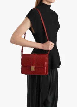 Khaite Crossbody Bags-Blake Crossbody Bag in Ruby Alligator