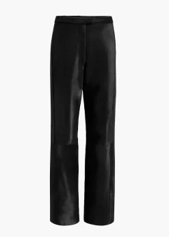 Khaite Leather|Pants-Borden Pant in Black Haircalf