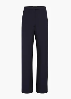 Khaite Leather|Pants-Borden Pant in Dark Navy